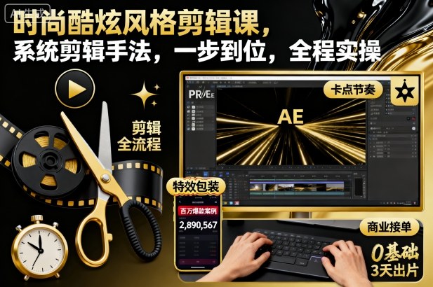 00df40d7b08556c.jpg 时尚酷炫风格剪辑课,系统剪辑手法,一步到位,全程实操