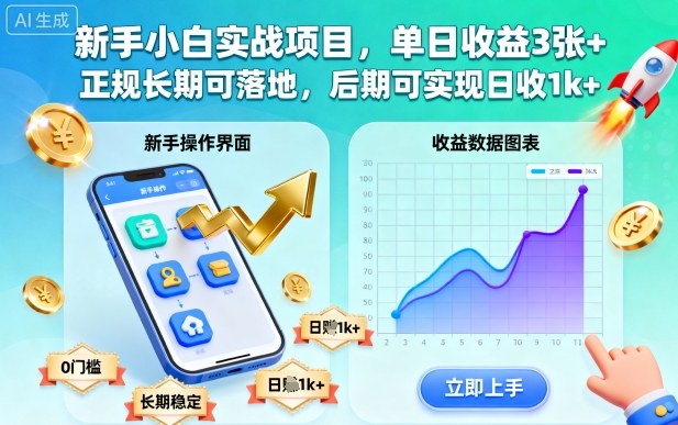 0489487a712a668.jpg 新手小白实战项目,单日收益3张+,正规长期可落地,后期可实现日收1k+【揭秘】