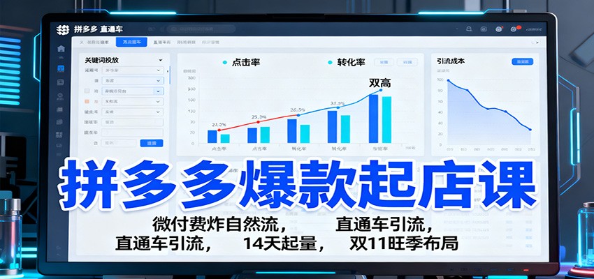 0e15475673435b9.jpg 拼多多爆款起店课:微付费炸自然流,直通车引流,14天起量,双11旺季布局