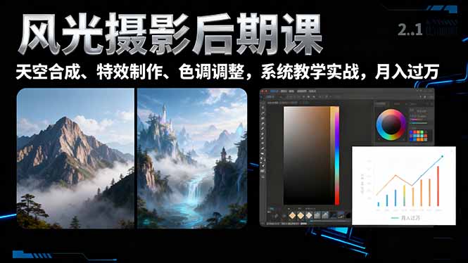 1b63f98edddf40d.jpg (16433期)风光摄影后期课,一键换天空合成、特效制作、色调调整,月入过万