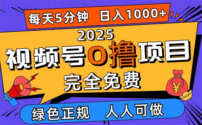 1c1a678a6c80fe1.jpg (16388期)2025视频号0撸项目,5分钟一个号,日入1000+,人人可做