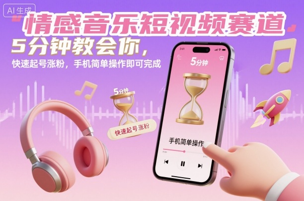 475967b7c74e729.jpg 情感音乐短视频赛道,5分钟教会你,快速起号涨粉,手机简单操作即可完成