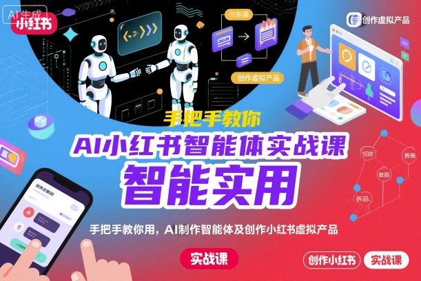 478658775b08b9b.jpg AI小红书智能体实战课,手把手教你用AI制作智能体及创作小红书虚拟产品,提效+内容商业化