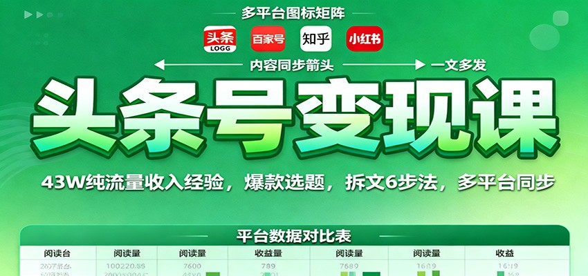 5852de8d3137de3.jpg 头条号变现课:43W纯流量收入经验,爆款选题,拆文6步法,多平台同步