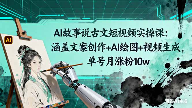 629f8e547f58020.jpg (16369期)AI故事说古文短视频实操课:涵盖文案创作+AI绘图+视频生成,单号月涨粉10w
