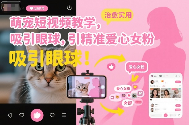 6f0f4e33e85a520.jpg 萌宠短视频教学,吸引眼球,引精准爱心女粉