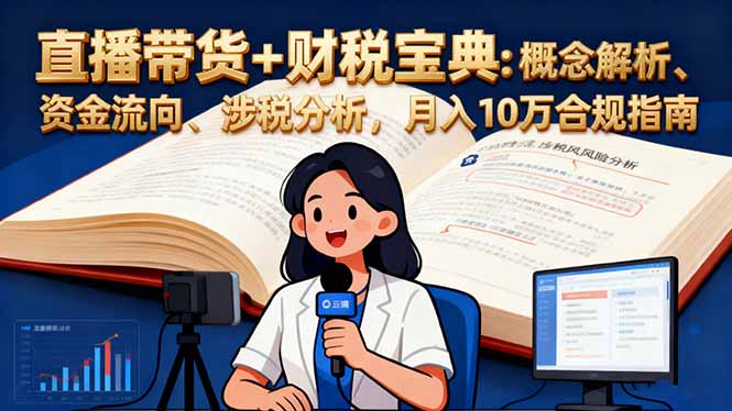 70d4f121316d23a.jpg (16444期)直播带货+财税宝典:概念解析、资金流向、涉税分析,月入10万合规指南