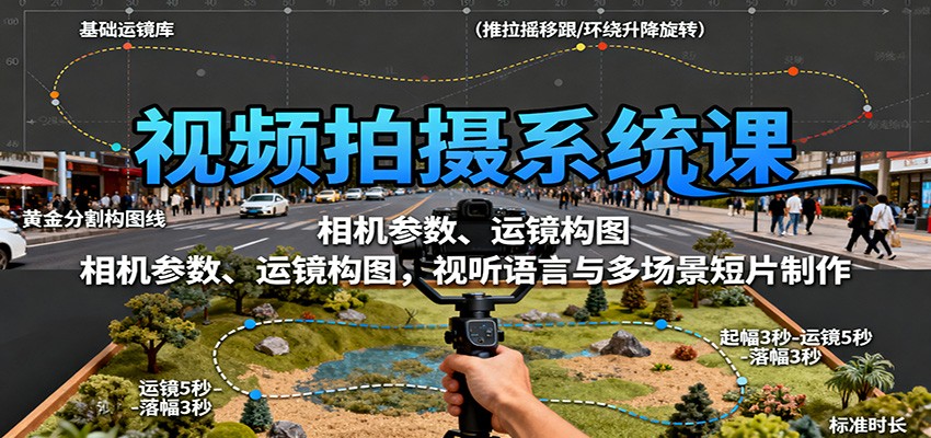 7b10333713fbe35.jpg 视频拍摄系统课:相机参数、运镜构图,视听语言与多场景短片制作