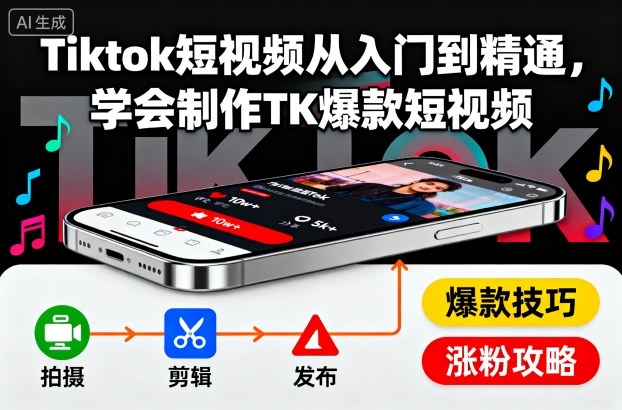 8181d4a69b91bda.jpg Tiktok短视频从入门到精通,学会制作TK爆款短视频