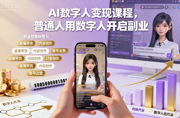 8a3d6a43d614345.jpg AI数字人变现课程,普通人用数字人开启副业