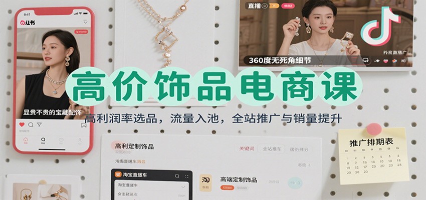 9426453e89b339c.jpg 高价饰品电商课:高利润率选品,流量入池,全站推广与销量提升