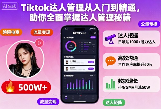 c4c525b319a7b83.jpg Tiktok达人管理从入门到精通,助你全面掌握达人管理秘籍