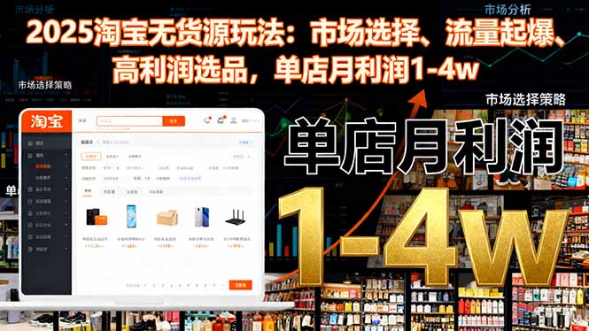 e434abd59b93cb1.jpg (16445期)2025淘宝无货源玩法:市场选择、流量起爆、高利润选品,单店月利润1-4w