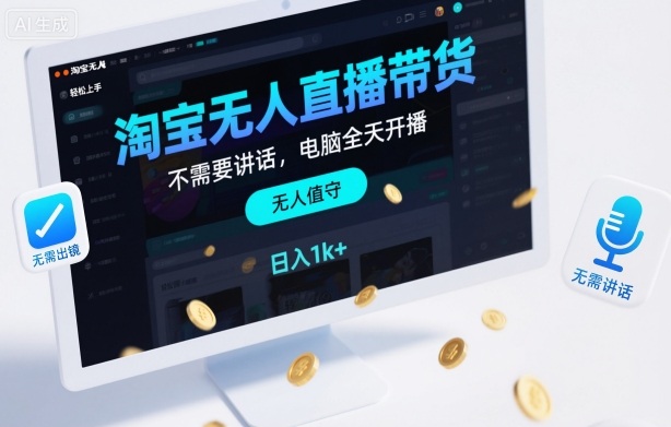 36251cf99f60fdb.jpg 淘宝无人直播带货,不需要出镜,不需要讲话,电脑全天开播,轻松上手,日入1k+【揭秘】