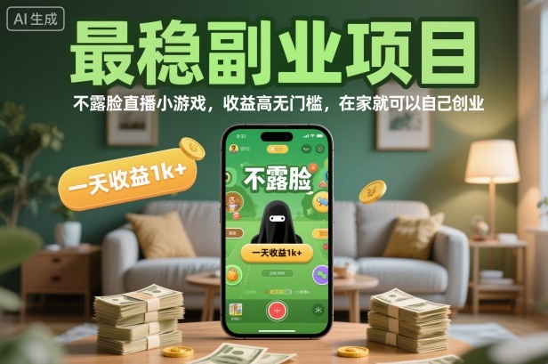 c91179f6661d494.jpg 最稳副业项目,不露脸直播小游戏,收益高无门槛,一天收益1k+,在家就可以自己创业【揭秘】