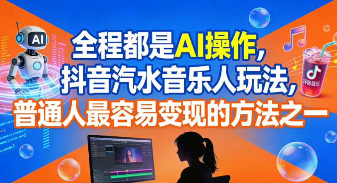 0ab99f6be9804d8.jpg 全程都是AI操作,抖音汽水音乐人玩法,普通人最容易变现的方法之一