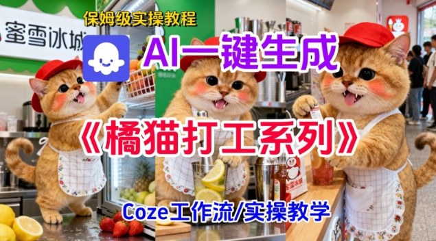 18d1b05bb904259.jpg Coze扣子工作流一键生成胖橘猫打工短视频,保姆级实操搭建教学