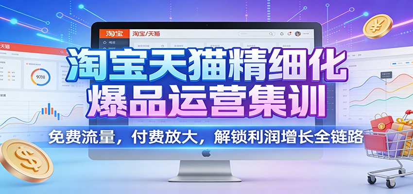 1d21259a9974cd7.jpg 淘宝天猫精细化爆品运营集训:免费流量,付费放大,解锁利润增长全链路