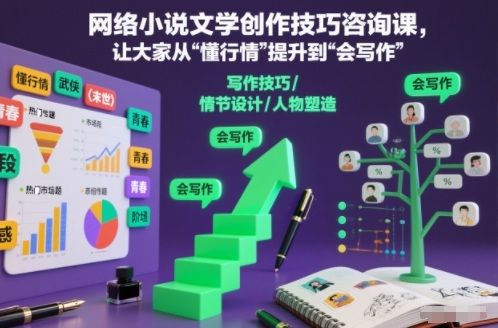2098245c278a922.jpg 网络小说文学创作技巧咨询课,让大家从“懂行情”提升到”会写作”的高度
