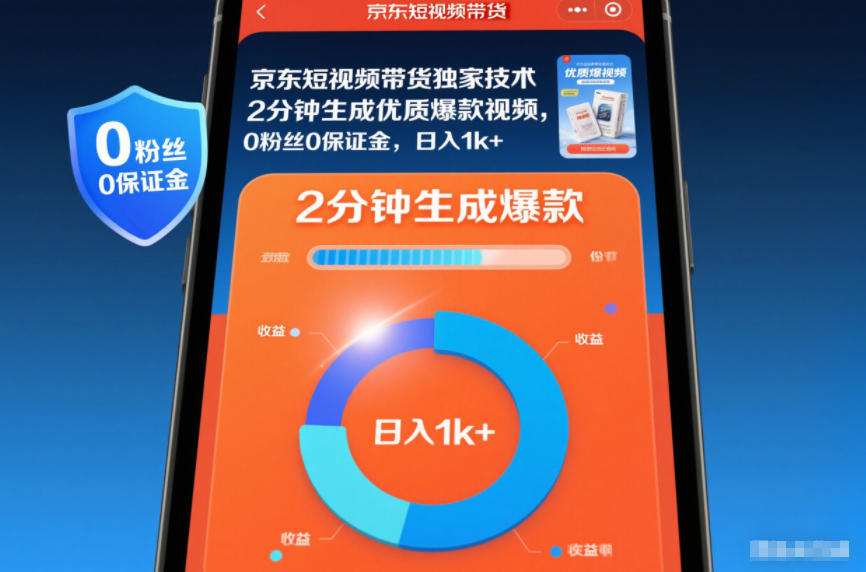 40d13d35164d4fc.jpg 京东短视频带货独家技术,2分钟生成一条优质爆款视频,0粉丝0保证金,日入1k+【揭秘】