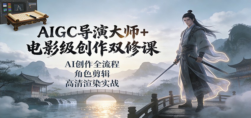 63ae13017429c49.jpg AIGC导演大师+电影级创作双修课:AI创作全流程、角色剪辑、高清渲染实战