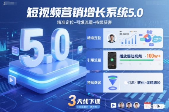 68b2d2e12488b39.jpg 短视频营销增长系统5.0,精准定位-引爆流量-持续获客,3天线下课(音频+图片)