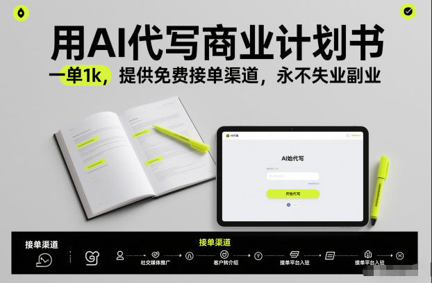 6cec4d29fd4d243.jpg 用AI代写商业计划书,一单1k,提供免费接单渠道,永不失业副业