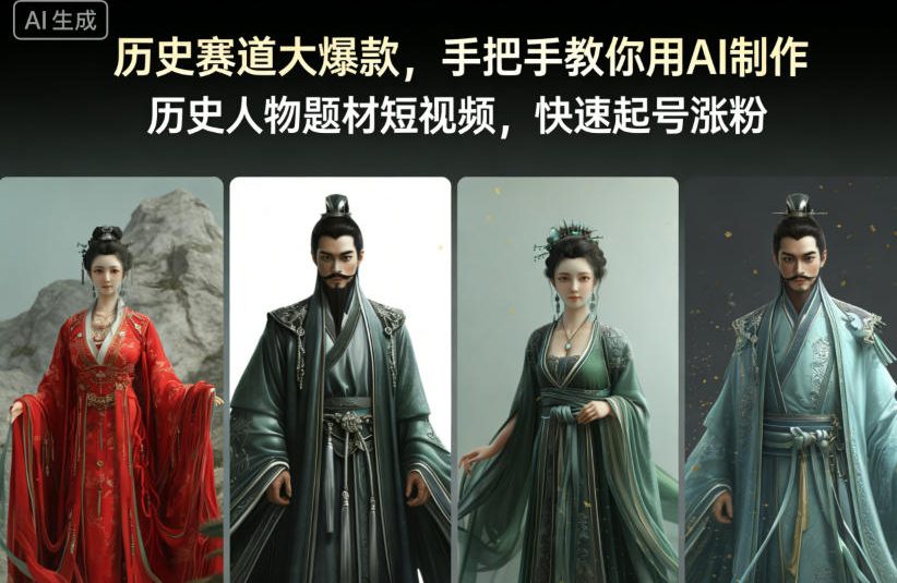 70e39cf3c539f85.jpg 历史赛道大爆款,手把手教你用AI制作历史人物题材短视频,快速起号涨粉