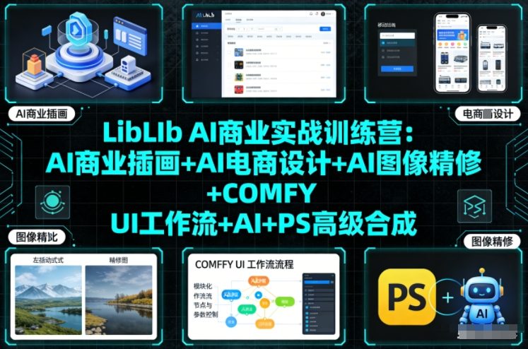 c803e9e0127c1e7.jpg LibLIb AI商业实战训练营:AI商业插画+AI电商设计+AI图像精修+COMFY UI工作流+AI+PS高级合成