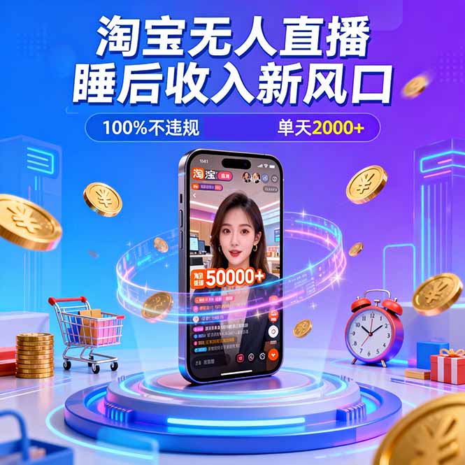 d750d9131edd5a4.jpg (16822期)淘宝无人直播,不违规不封号,直播100小时卖了5万,年底旺季!