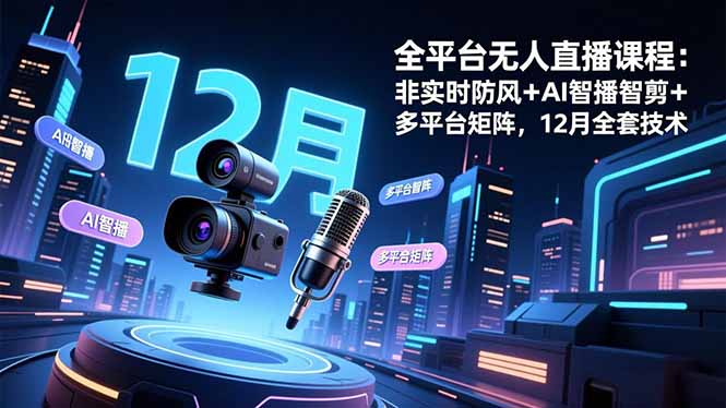 ef72062a1ed0aac.jpg (16754期)全平台无人直播课程:非实时防风+AI智播智剪+多平台矩阵,12月全套技术