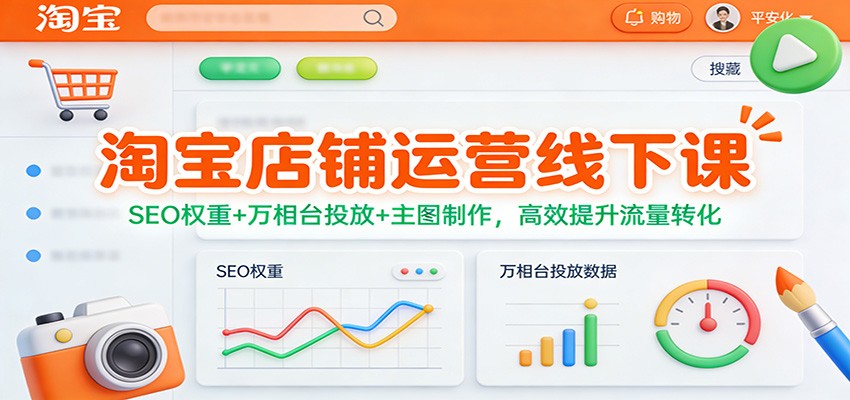 3a357dd3c077389.jpg 淘宝店铺运营线下课:SEO权重+万相台投放+主图制作,高效提升流量转化