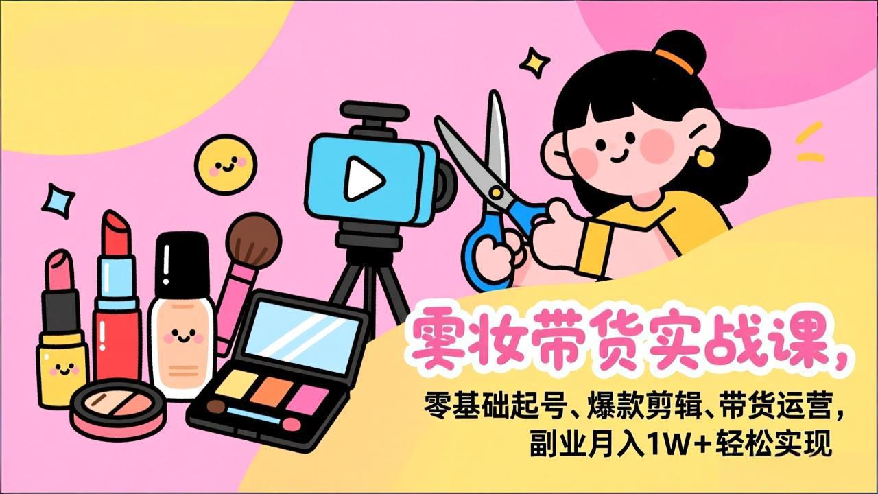 44693aa8f226c13.jpeg (17189期)美妆带货实战课,零基础起号、爆款剪辑、带货运营,副业月入1W+轻松实现