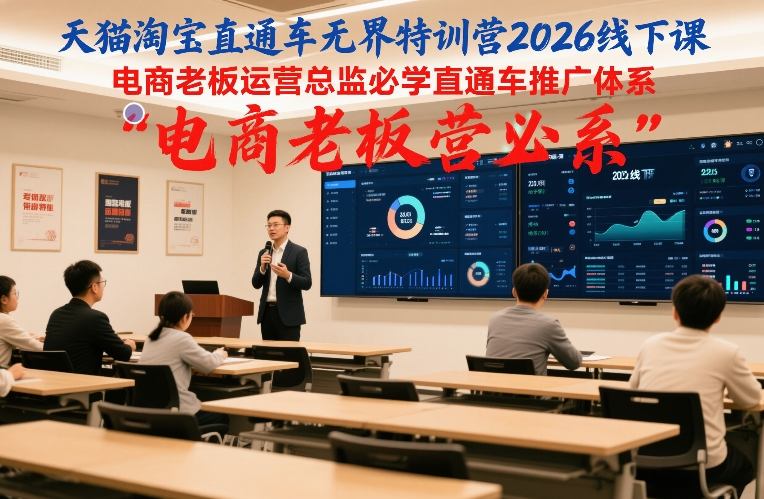 7592fd32d921db4.jpg 天猫淘宝直通车无界特训营2026线下课,电商老板运营总监必学直通车推广体系