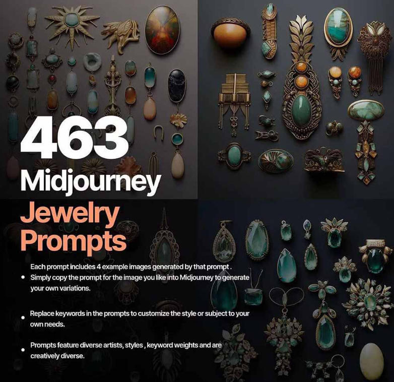 7b3f48d7cb408af.jpg 460+专业Midjourney珠宝摄影AI提示词戒指,项链-耳环-手链-宝石等,立即开始创作珠宝艺术