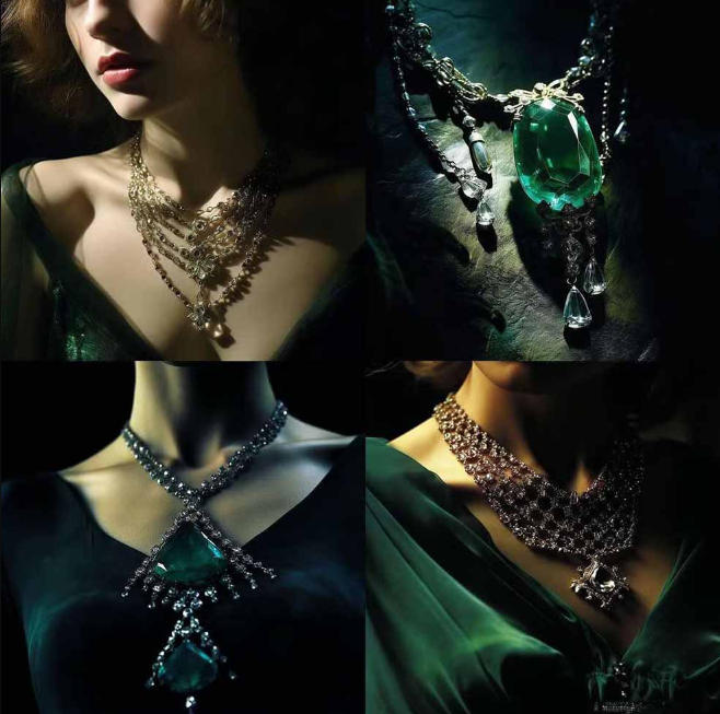 7c360bf5b6ad126.jpg 460+专业Midjourney珠宝摄影AI提示词戒指,项链-耳环-手链-宝石等,立即开始创作珠宝艺术