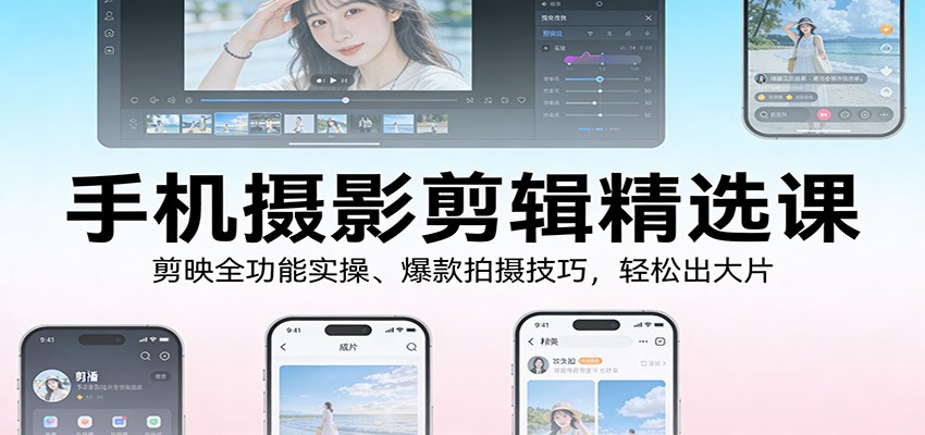 c00d1d519b38048.jpg 手机摄影剪辑精选课:剪映全功能实操、爆款拍摄技巧,轻松出大片