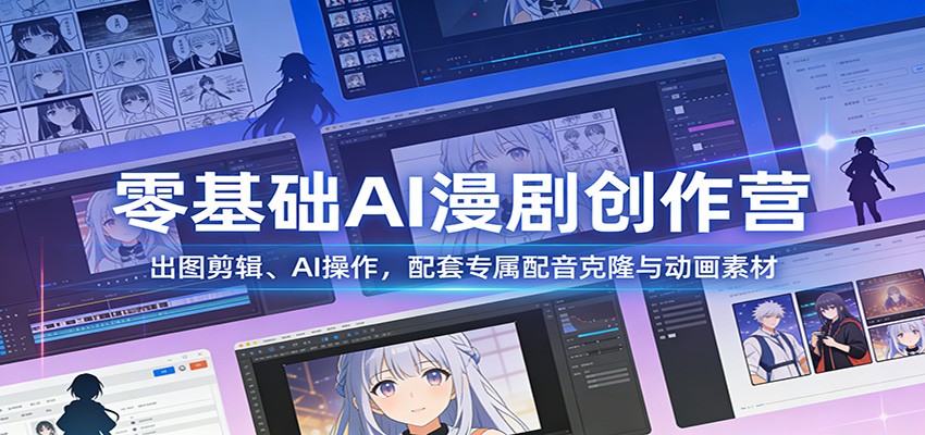 1d5d5d4095aff0d.jpg 零基础AI漫剧创作营:出图剪辑、AI操作,配套专属配音克隆与动画素材