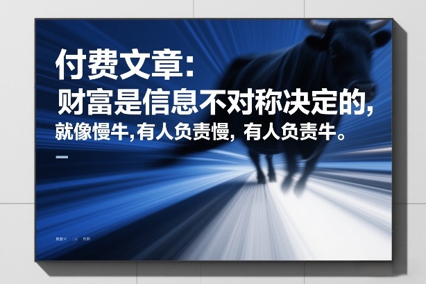 495aa170e1dc667.jpg 付费文章:财富是信息不对称决定的,就像慢牛,有人负责慢,有人负责牛