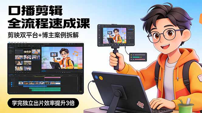 6d01f970e9381fc.jpg (17420期)口播剪辑全流程速成课,剪映双平台+博主案例拆解,学完独立出片效率提升3倍