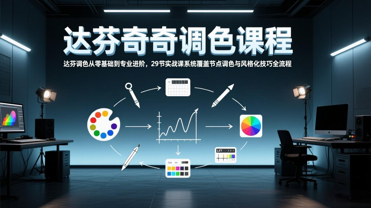 40218864efd7e66.jpeg (17484期)达芬奇调色从零基础到专业进阶,29节实战课系统覆盖节点调色与风格化技巧全流程