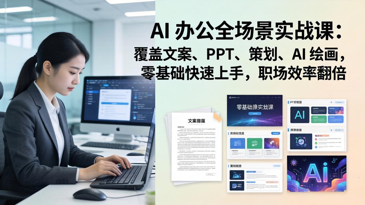 78a1545a174fff5.jpeg (17732期) AI 办公全场景实战课:覆盖文案、PPT、策划、AI 绘画,零基础快速上手,职场效率翻倍