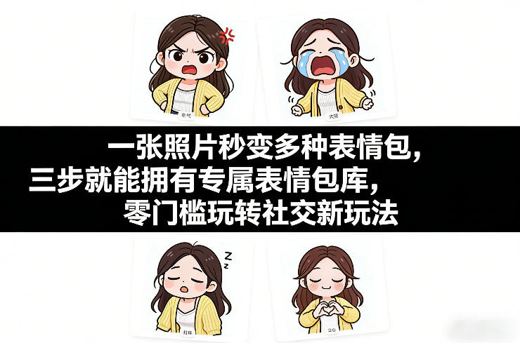 a5dd2ef37afef9e.jpg 一张照片秒变多种表情包,三步就能拥有专属表情包库,零门槛玩转社交新玩法【文档】