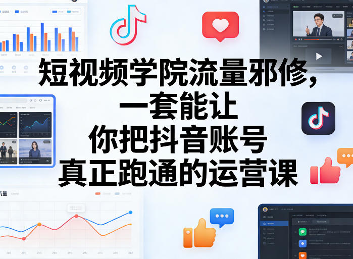 be2b8810561e6ea.jpg 短视频学院流量邪修,一套能让你把抖音账号真正跑通的运营课