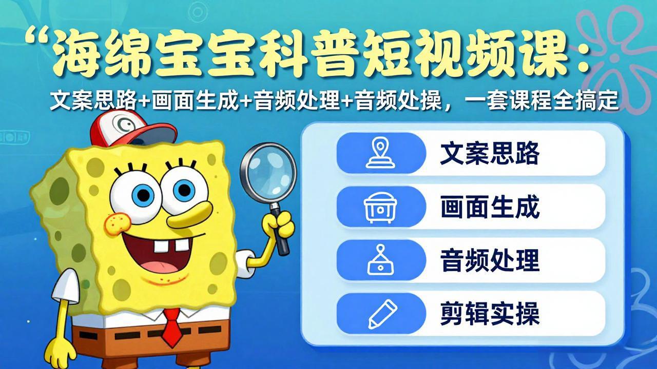 ff5188445f42a27.jpeg (17756期)海绵宝宝科普短视频课:文案思路+画面生成+音频处理+剪辑实操,一套课程全搞定