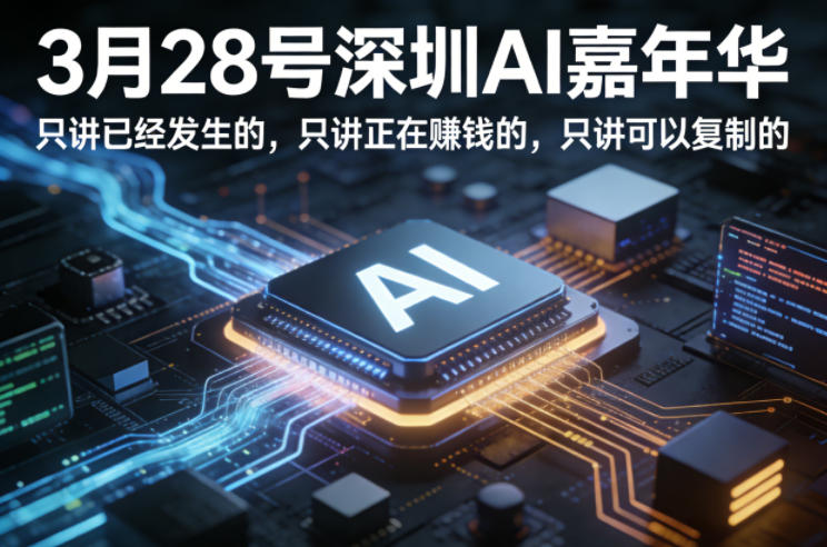03063bd36d6c4b9.jpg 3月28号深圳AI嘉年华,只讲已经发生的,只讲正在賺钱的,只讲可以复制的