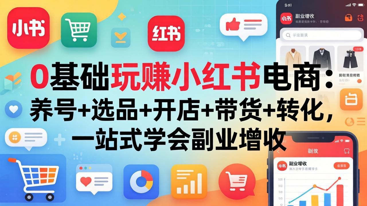 6f44fd7b5ae526a.jpeg (17949期)0基础玩赚小红书电商:养号+选品+开店+带货+转化,一站式学会副业增收