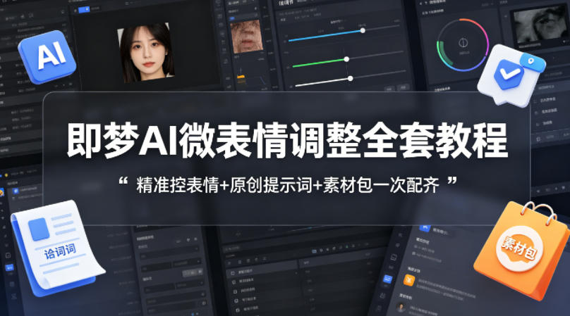 f1e71872e4eb41b.jpg 即梦AI微表情调整全套教程,精准控表情+原创提示词+素材包一次配齐