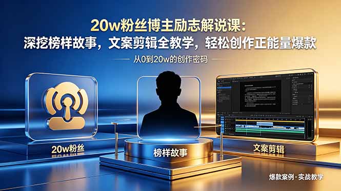 3d3ab818e902297.jpg (18648期)20w粉丝博主励志解说课:深挖榜样故事,文案剪辑全教学,轻松创作正能量爆款