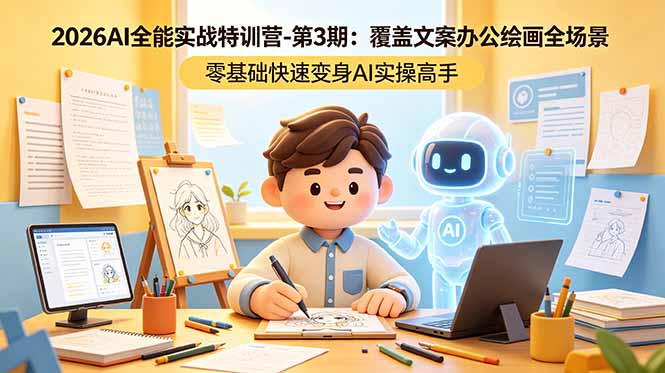 90486449a33a73e.jpg (18572期)2026AI全能实战特训营-第3期:覆盖文案办公绘画全场景 零基础快速变身AI实操高手